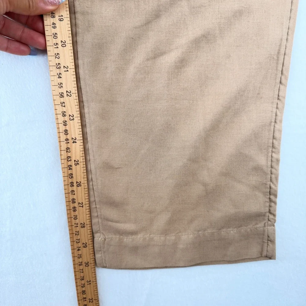 Polo‎ Ralph Lauren Chino Pants Mens 38/32 Tan Straight Fit Linen Cotton Khaki